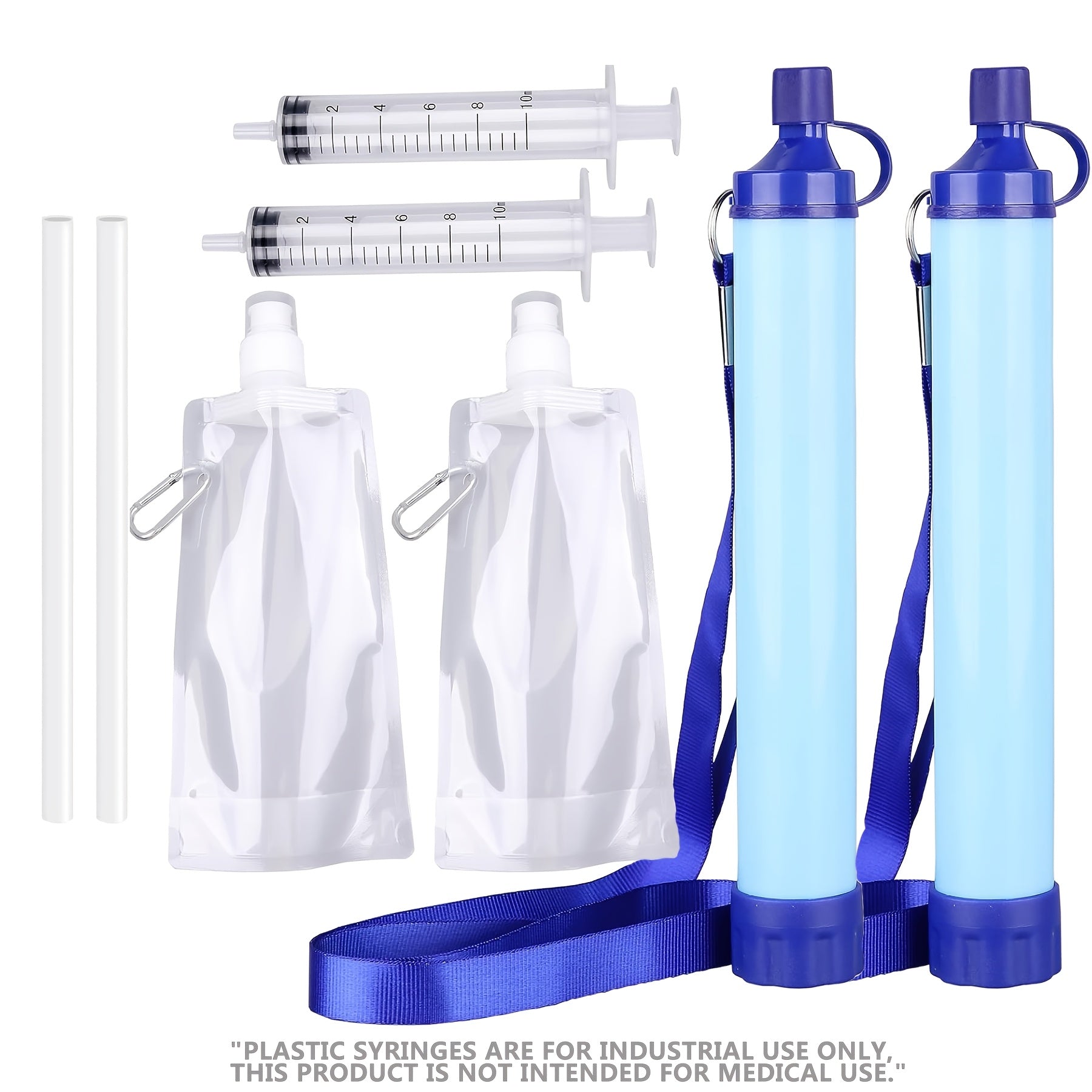 Survival Water Filter Straw 10000 Gallons Portable Personal Water Purifier for Camping Hiking Backpacking Emergency Filtration BPA Free