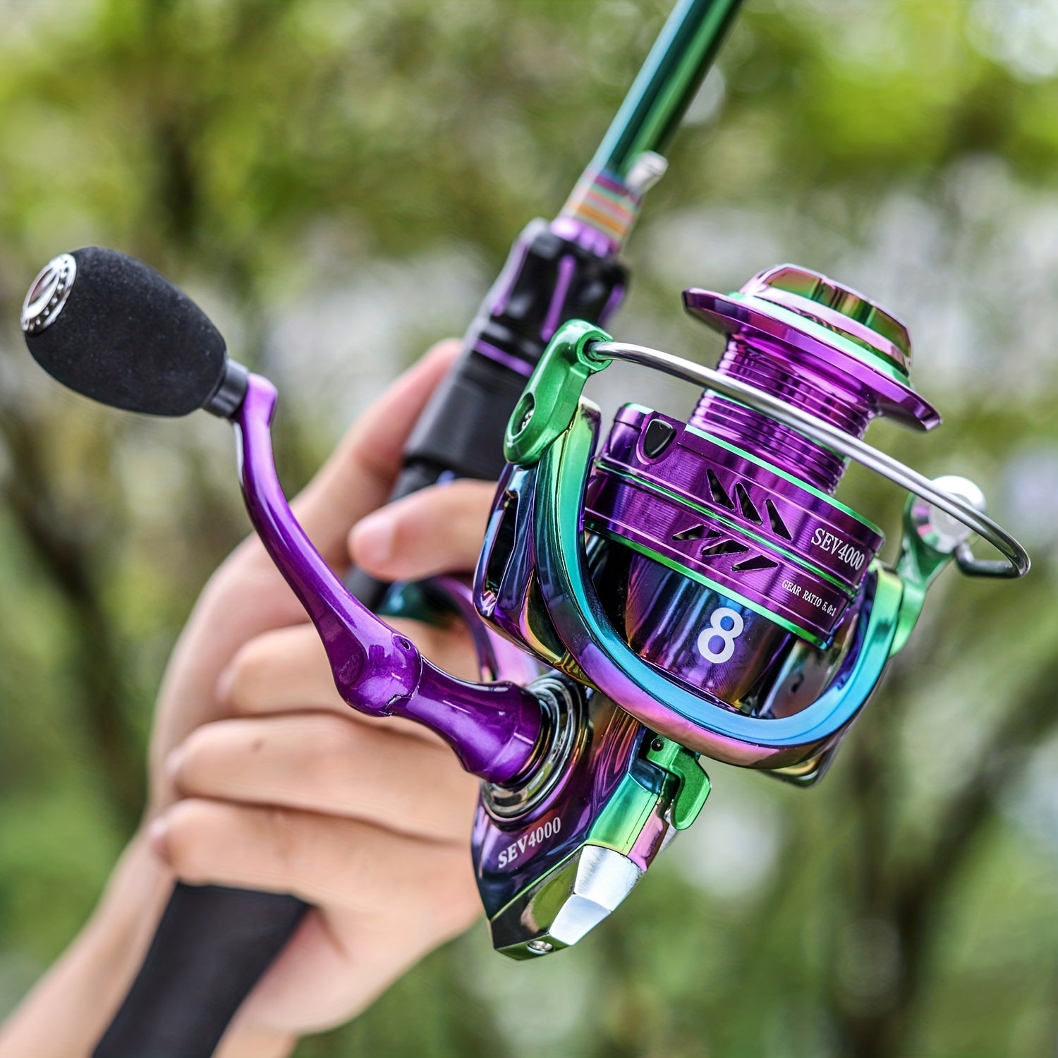 Stainless Steel Spinning Fishing Reel 5.0:1 4.7:1 Gear Ratio Screw-In Handle Lightweight Smooth for Freshwater Saltwater Sizes 1000 2000 3000 4000 5000
