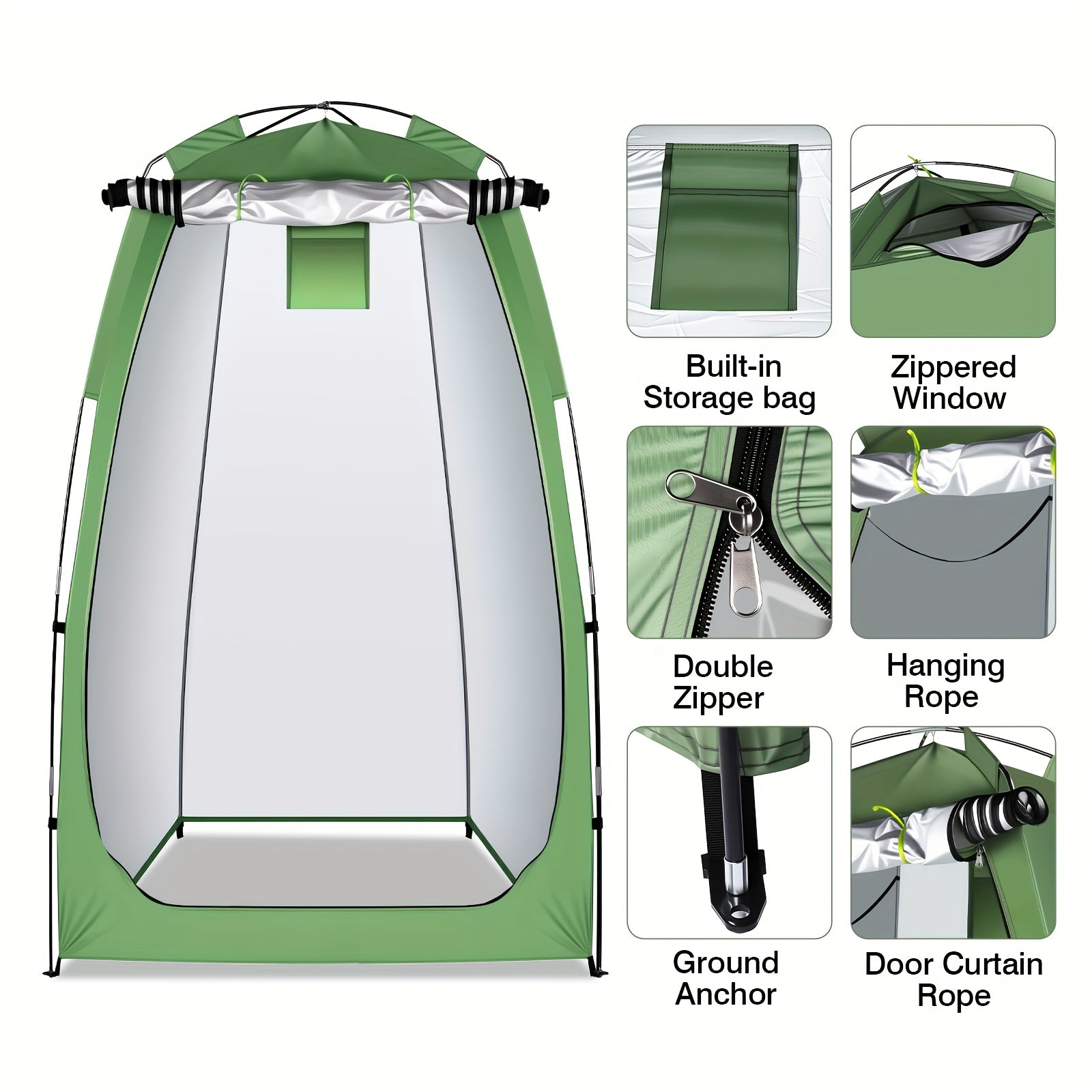 Portable Privacy Shower Tent for Camping – Outdoor Changing Room, Toilet Shelter & Shower Enclosure for Hiking, Beach, Backpacking & Campsite Use