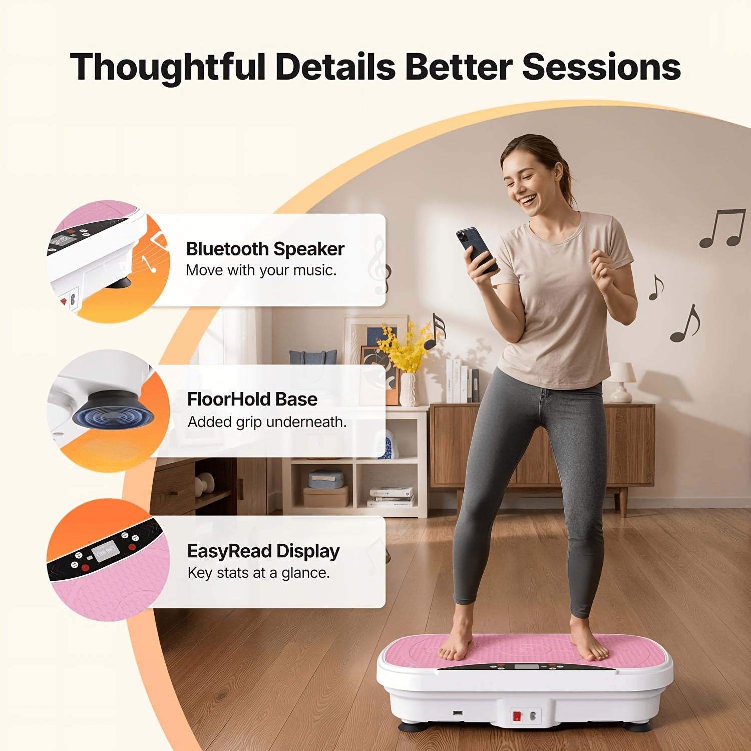 Vibration Plate Exercise Machine Full Body Workout Platform with Quiet Motor & Speed Control – Home Gym Fitness Equipment for Weight Loss, Toning & Recovery