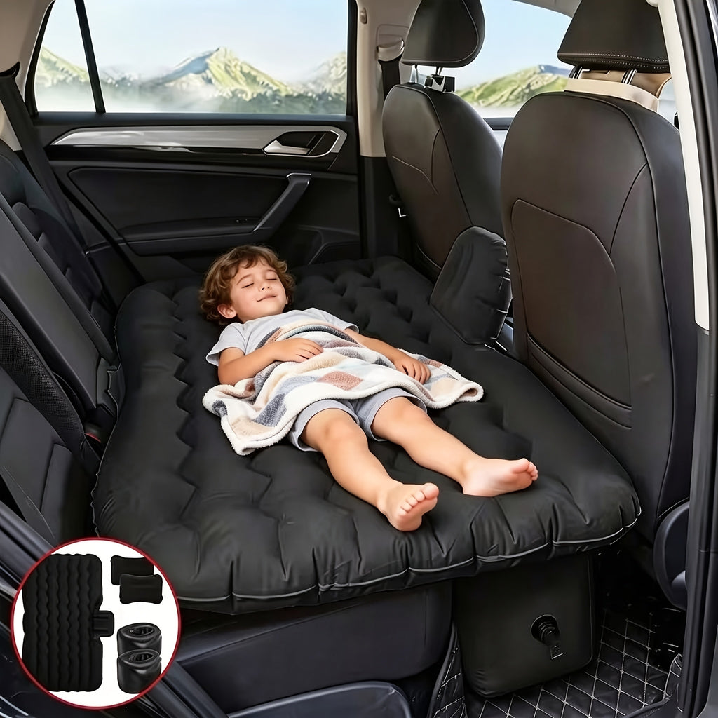 Inflatable Car Mattress Portable Backseat Sleeping Bed PVC Travel Cushion for SUV Truck Camping Picnic Road Trip Outdoor Rest Blue Black Beige Gray