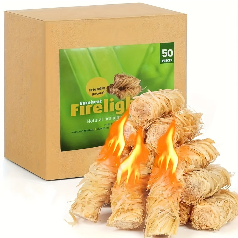 Natural Fire Starter Sticks 50 100 Pack Charcoal Firestarters for Fireplace BBQ Campfire Wood Stove Fire Pit Grill Smoker Weather Resistant Indoor Outdoor