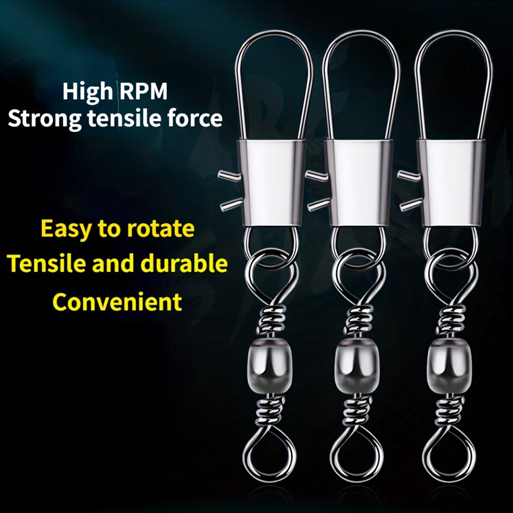 Fishing Quick Connectors 100pcs B-Type Snap Swivels Freshwater Saltwater Tackle Connectors Size 8# 10# Fast Clip Fishing Accessories