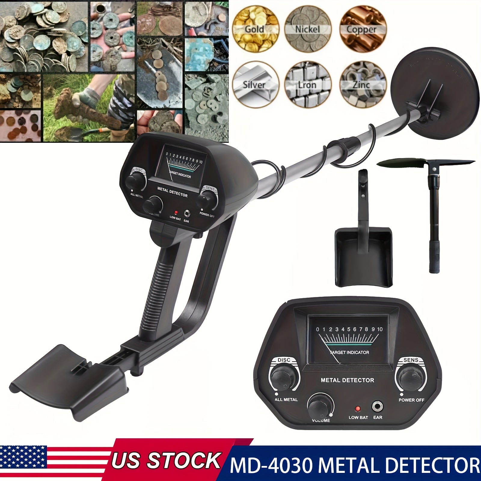 Metal Detector for Adults Kids - LCD Deep Search Waterproof Coil Treasure Hunter, High Sensitivity Gold Coin Jewelry Finder, Adjustable Stem, Beginner & Pro