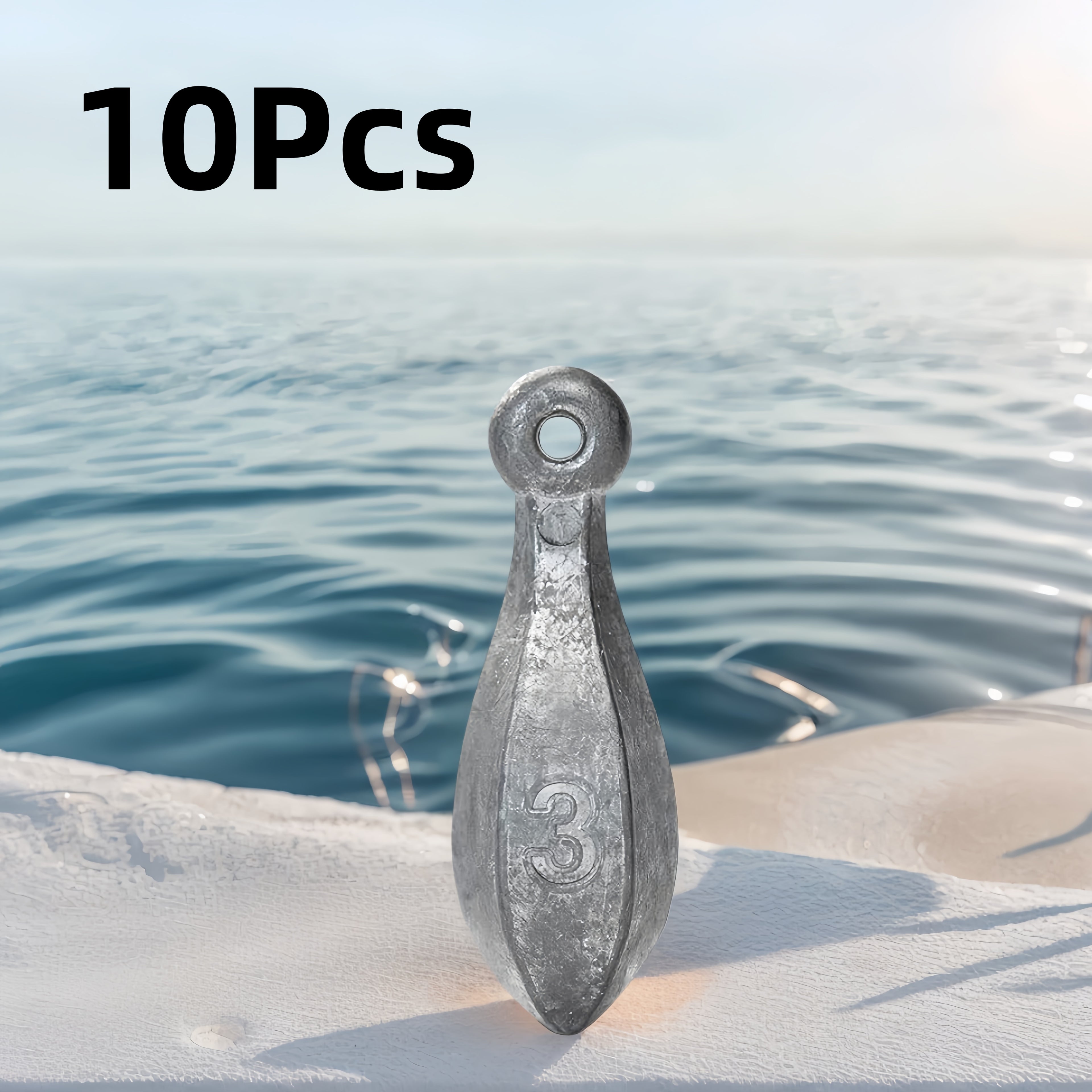 Fishing Sinkers Tackle Weights - Lead Teardrop & Hex Sinker Rig for Saltwater & Freshwater Bass, Catfish, Pompano | 1oz-16oz Multi-Pack Options