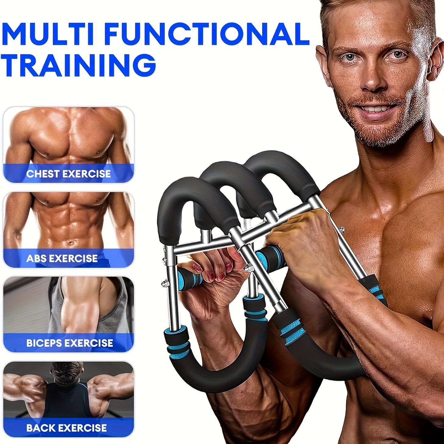 Arm Strength Trainer 3-Bar 3-Level Adjustable – Portable Detachable Forearm Chest Workout Device for Home Gym, Strength Training Muscle Building