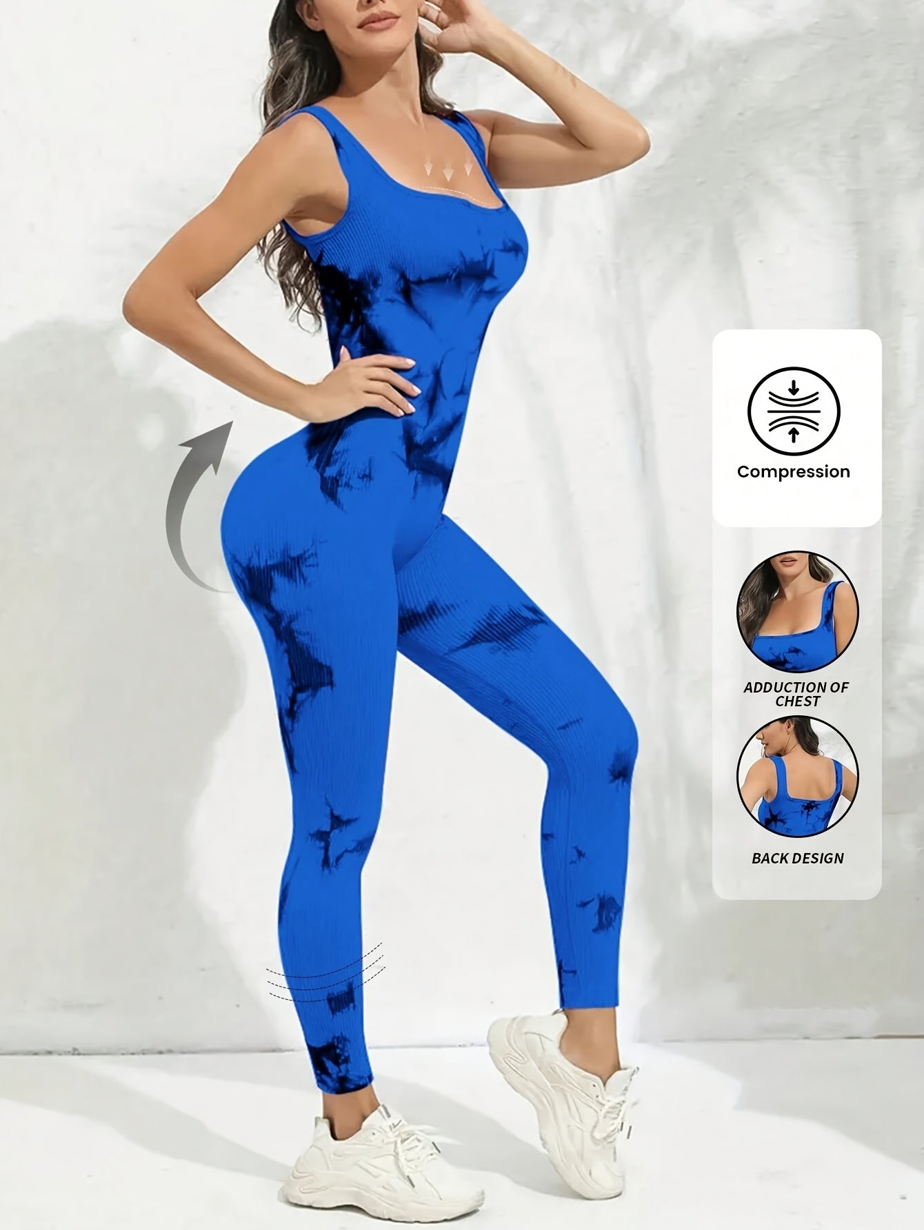 Women's Sleeveless Square Neck Jumpsuit 90% Nylon Stretch Bodysuit for Yoga Pilates Running Fitness Exercise Gym Workout One Piece S M L XL Multicolor