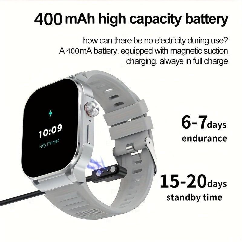 Smartwatch with 2.1" HD Full-Screen Display – 123+ Sports Modes, Bluetooth 5.3, Wireless Calls, AI Voice, 400mAh Battery, Fitness Tracker for Men & Women, 3 Colors