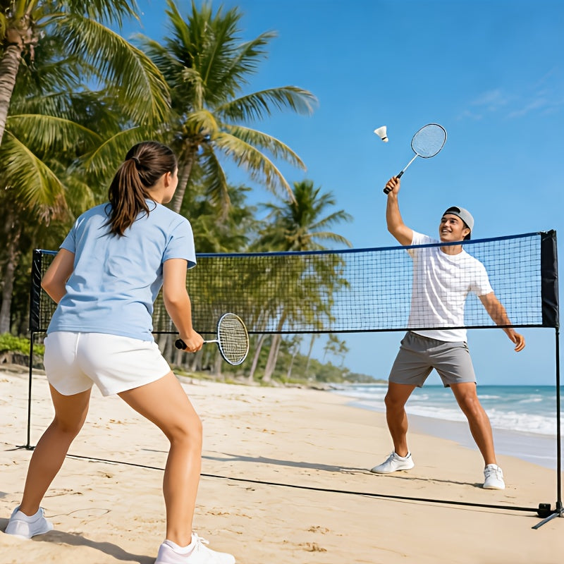 Portable Badminton Volleyball Net Set – Adjustable Height & Tension, 10ft & 14ft, Weather-Resistant, Carry Bag Included, for Outdoor, Backyard, Pool & Indoor Court Games