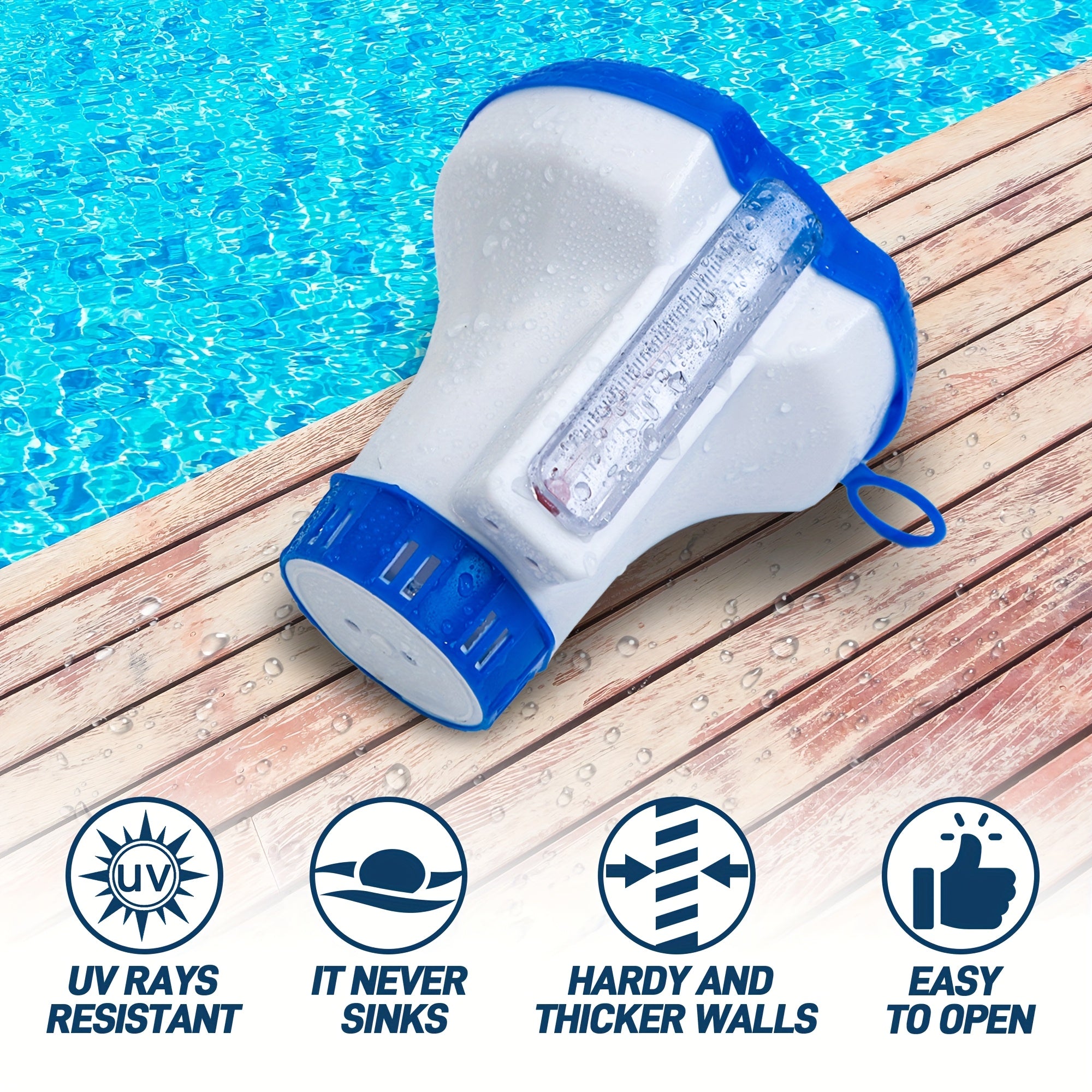 Floating Chlorine Dispenser Pool Chlorine Tablet Floater Adjustable Flow Vents for Above Ground In-Ground Pools Hot Tub Spa 1-Inch Tablets