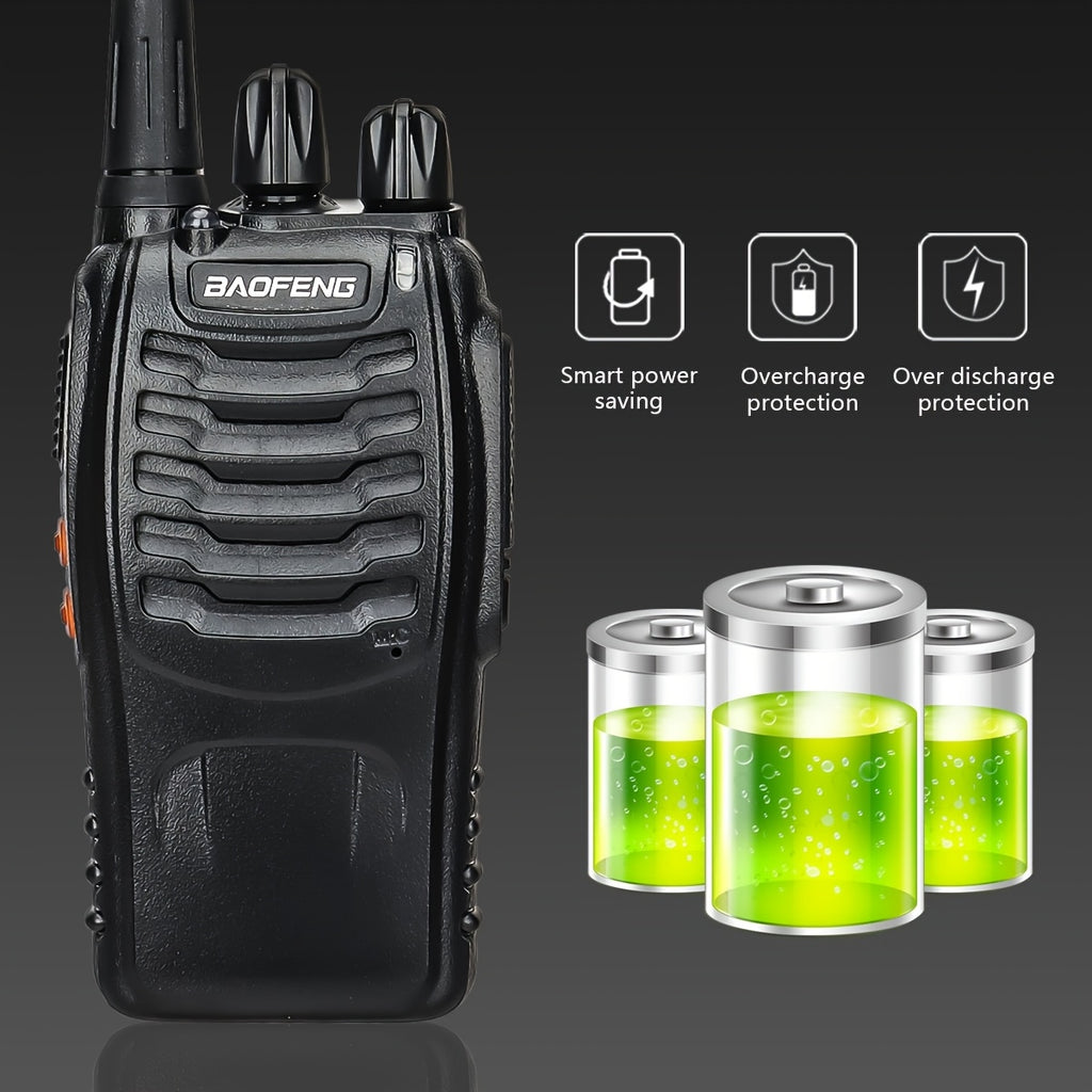 Walkie Talkies Long Range Rechargeable Baofeng BF-888S 16 Channel UHF Two Way Radio with Earphones – 2-Pack & 4-Pack for Camping Hiking Hunting