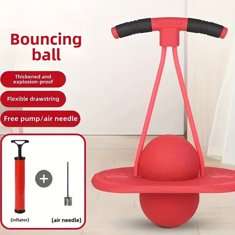 Fitness Bounce Ball High Elasticity Hopper Ball with Handle Durable Wear-Resistant Thick Load-Bearing for Adults Teens Ages 14+ Outdoor Fun Exercise Purple Red Blue