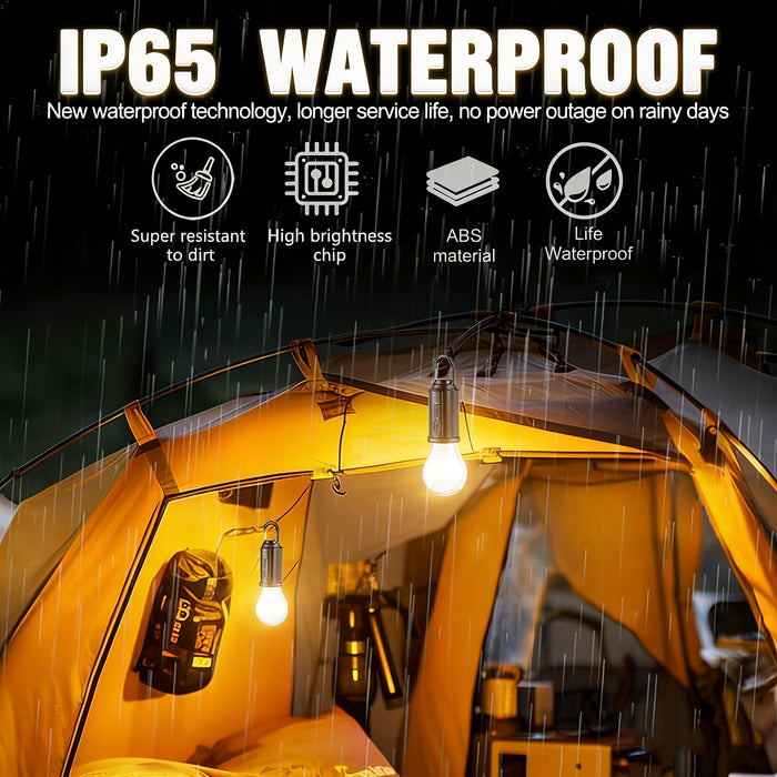 Solar Camping Lantern 3 Pack USB Rechargeable LED Waterproof Tent Light with Clip Hook Outdoor Camping Hiking Emergency Flashlight Christmas Decoration