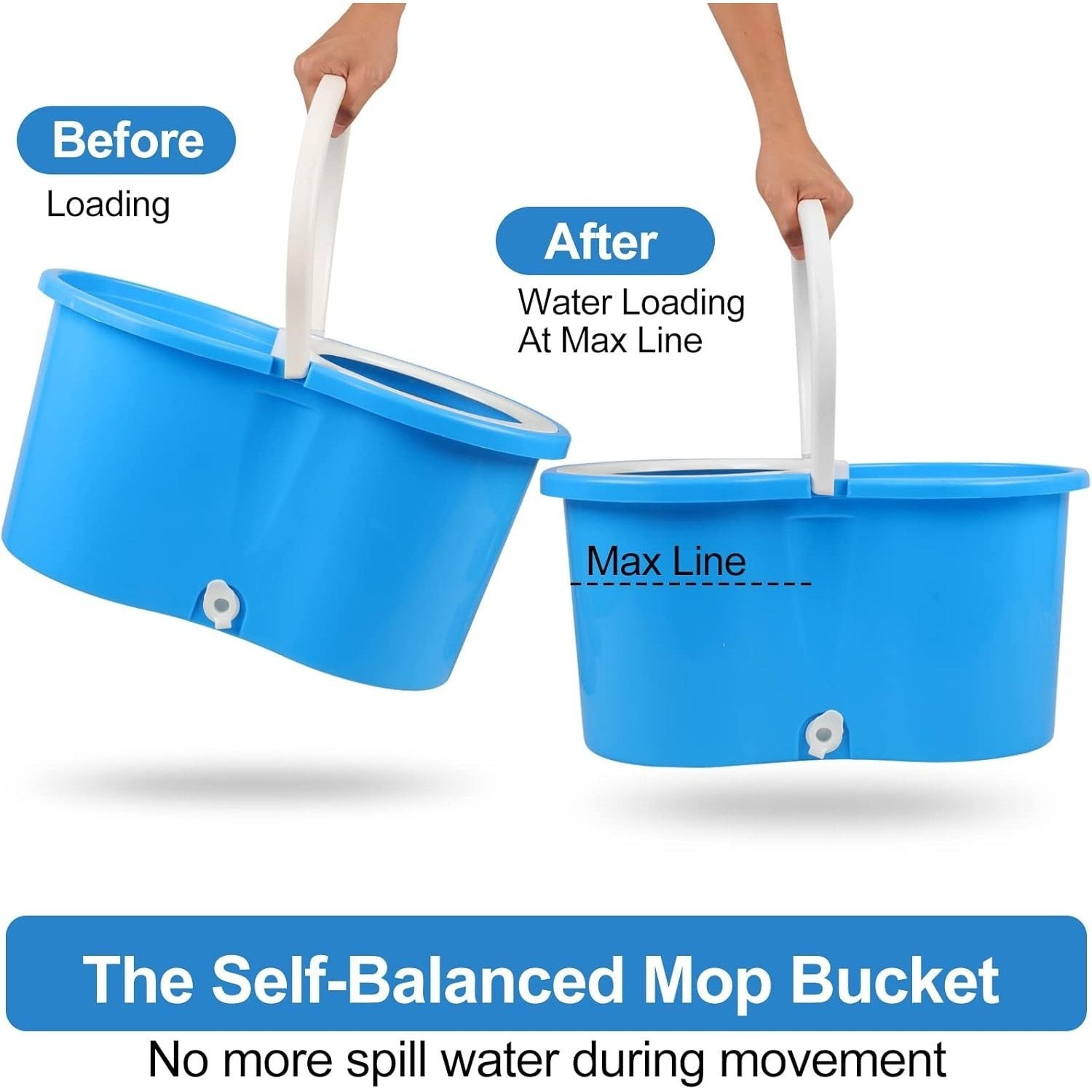 360° Spin Mop and Bucket Set with Wringer - Stainless Steel Handle, Microfiber Refills, Spinning Floor Cleaning System for Hardwood, Tile & Laminate