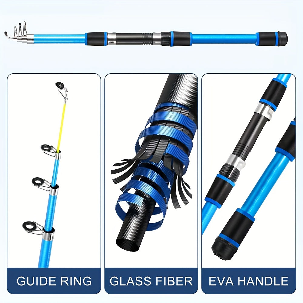 Telescopic Fishing Rod and Reel Combo 70.87 Inch Spinning – 5.2:1 Gear Ratio 3BB 11LB Drag Complete Freshwater Fishing Kit for Beginners & Outdoor Anglers