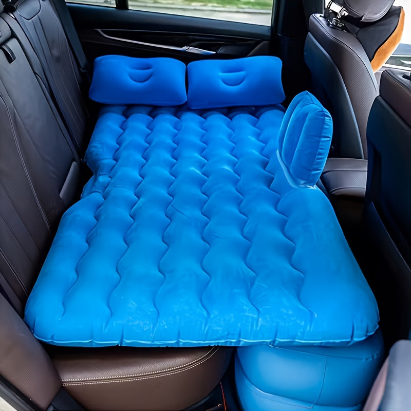 Inflatable Car Mattress Portable Backseat Sleeping Bed PVC Travel Cushion for SUV Truck Camping Picnic Road Trip Outdoor Rest Blue Black Beige Gray