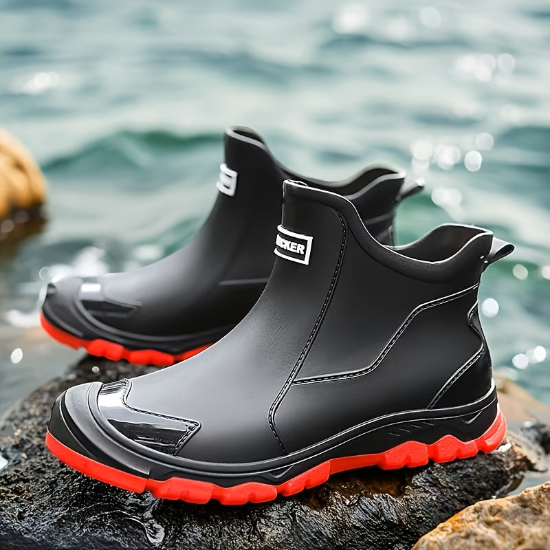 Neoprene Deck Boots for Women Non-Slip – High Traction Rubber Sole, Waterproof Ankle Boots for Fishing, Boating, Sailing & Outdoor, Saltwater Ready, Sizes 5.5–11, Black, Beige & Red