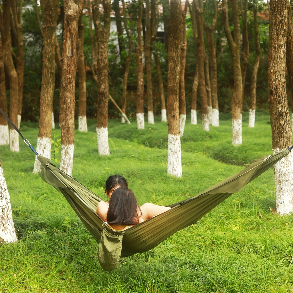 3-in-1 Double Camping Hammock with Mosquito Net and Sun Shade Durable Lightweight Portable for Camping Hiking Backpacking Picnic Garden Patio Park Outdoor Adventures