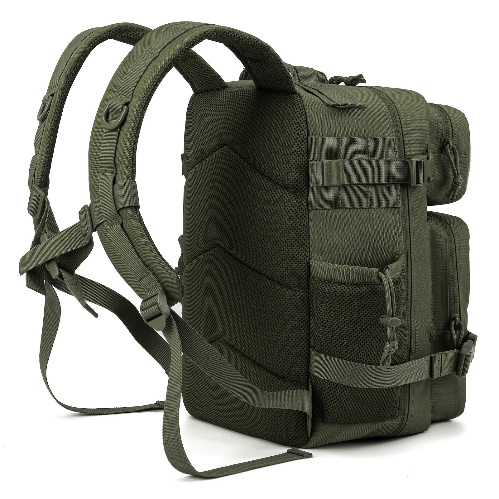 Tactical MOLLE Backpack 6.6 Gal – 180° Flat Open Hiking Camping Daypack with Laptop Compartment & Dual Cup Holders, Heavy-Duty Gym Sports Travel Bag | 9 Colors