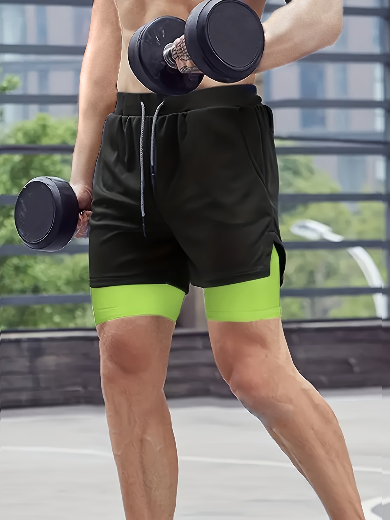 Men's 2-in-1 Running Shorts with Compression Liner – 7 Inch Quick-Dry Workout Shorts for Gym, Yoga & Outdoor Sports, Sizes S-XXL, 3 Colors