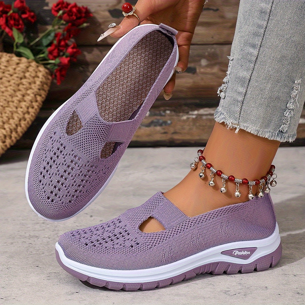Women's Slip-On Sneakers Mesh Upper Casual Comfort Shoes for Beach Vacation Camping Everyday Summer Walking