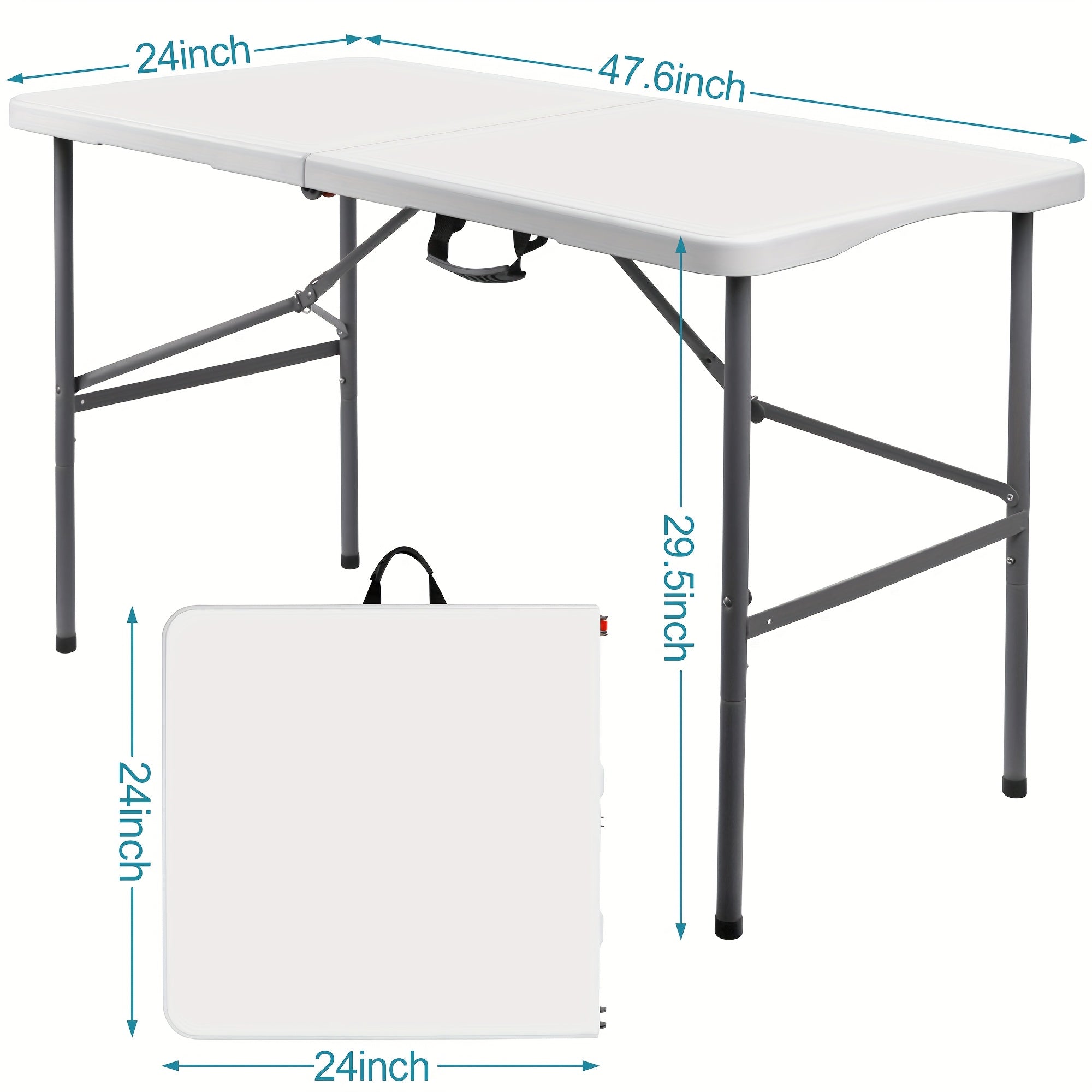 Folding Table 4ft & 6ft with Locking Mechanism – Heavy-Duty Lightweight Portable Outdoor Table for Camping, RV, Dining, Parties & Outdoor Events | White & Black