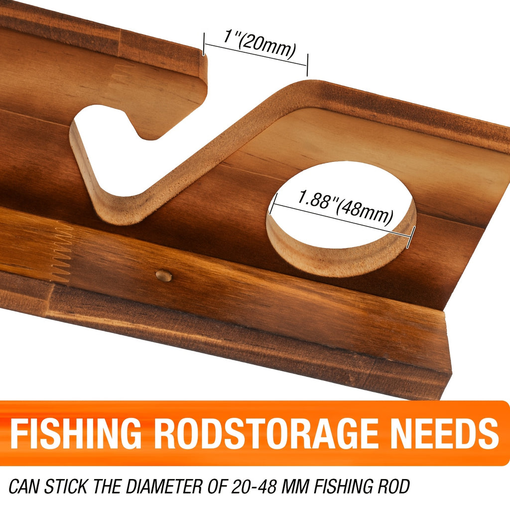 Fishing Rod Rack Wall or Ceiling Mounted Fishing Pole Holder Garage Storage Organizer Holds 6 to 24 Rods Space Saving Fishing Gear Organizer