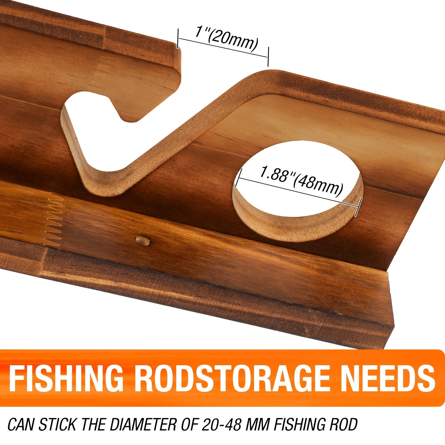Fishing Rod Rack Wall or Ceiling Mounted Fishing Pole Holder Garage Storage Organizer Holds 6 to 24 Rods Space Saving Fishing Gear Organizer