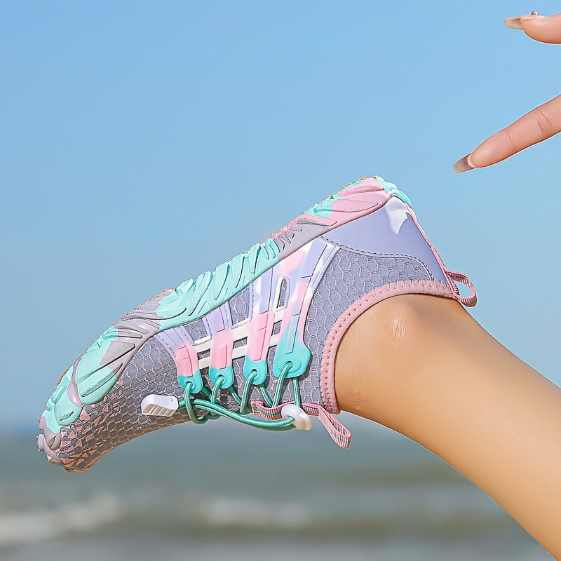 Quick Dry Water Shoes Lightweight Non-Slip Breathable Beach Swim Yoga Wading Shoes for Women Sizes US 6-10 Purple Grass Green