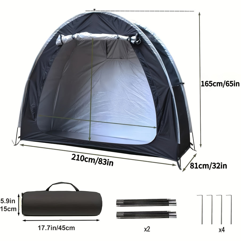 Portable Folding Bicycle Storage Tent Shed – Fits 2-3 Bikes Waterproof 210D Oxford Cloth with Fiberglass Poles for Home Garden Outdoor Bike & Motorcycle Storage