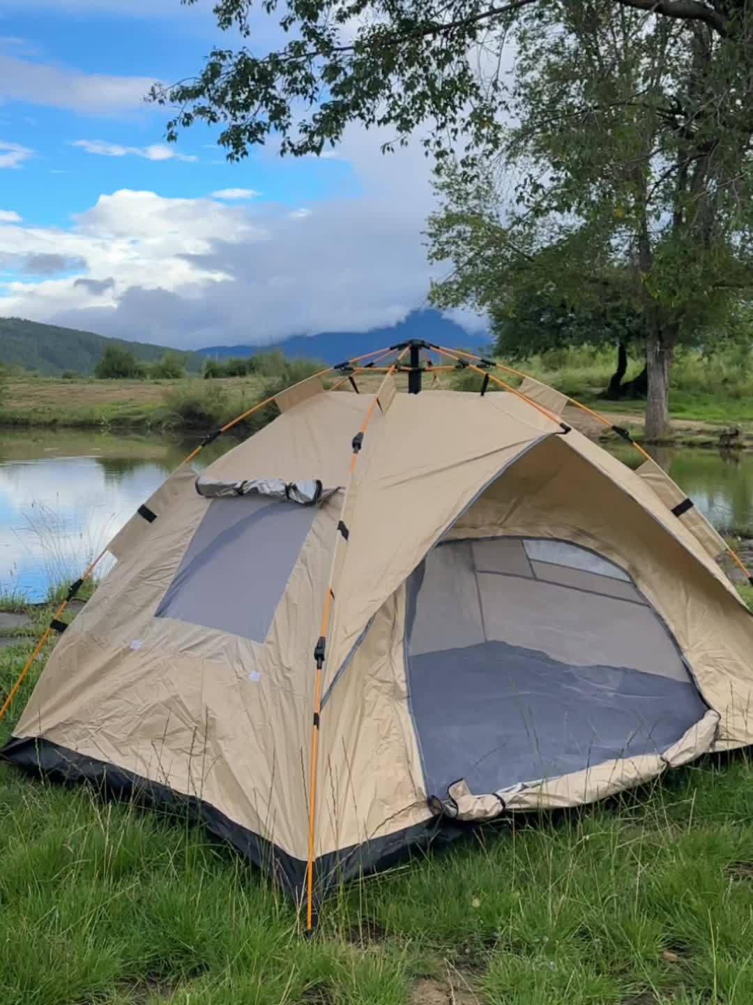 Pop Up Camping Tent Instant Setup 1-3 & 3-4 Person All Season Windproof Lightweight Tent Dual Doors Mesh Windows Hiking Backpacking Outdoor Gear
