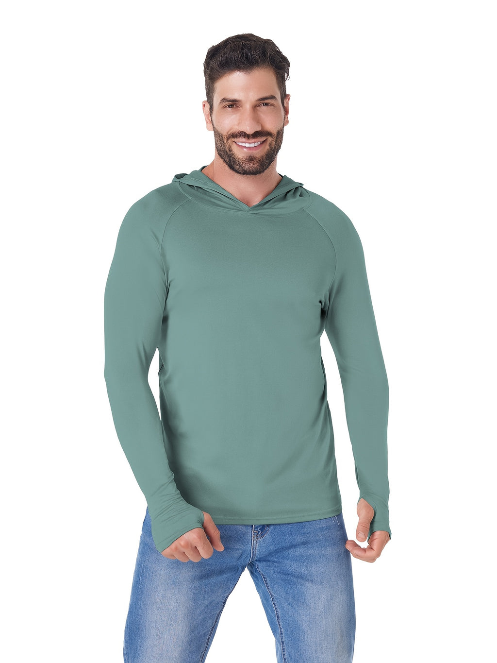 5 Pack Men's Athletic Hoodies Long Sleeve Quick Dry Running Shirts Thumb Holes – Lightweight Rash Guards Fishing S-XXL