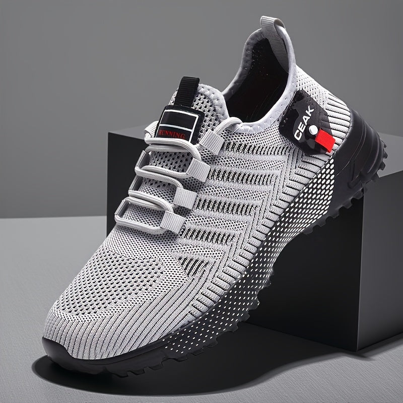 Men's Sneakers Breathable Non-Slip Mesh Sports Shoes Lightweight Low Cut Casual Athletic Shoes for Outdoor Sports Fitness Jogging Daily Wear Sizes US 6.5-13.5 Black Grey Yellow