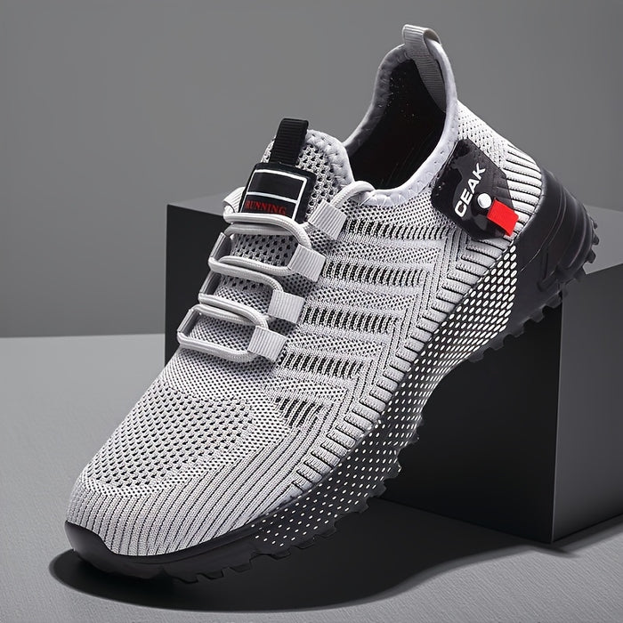 Men's Sneakers Breathable Non-Slip Mesh Sports Shoes Lightweight Low Cut Casual Athletic Shoes for Outdoor Sports Fitness Jogging Daily Wear Sizes US 6.5-13.5 Black Grey Yellow