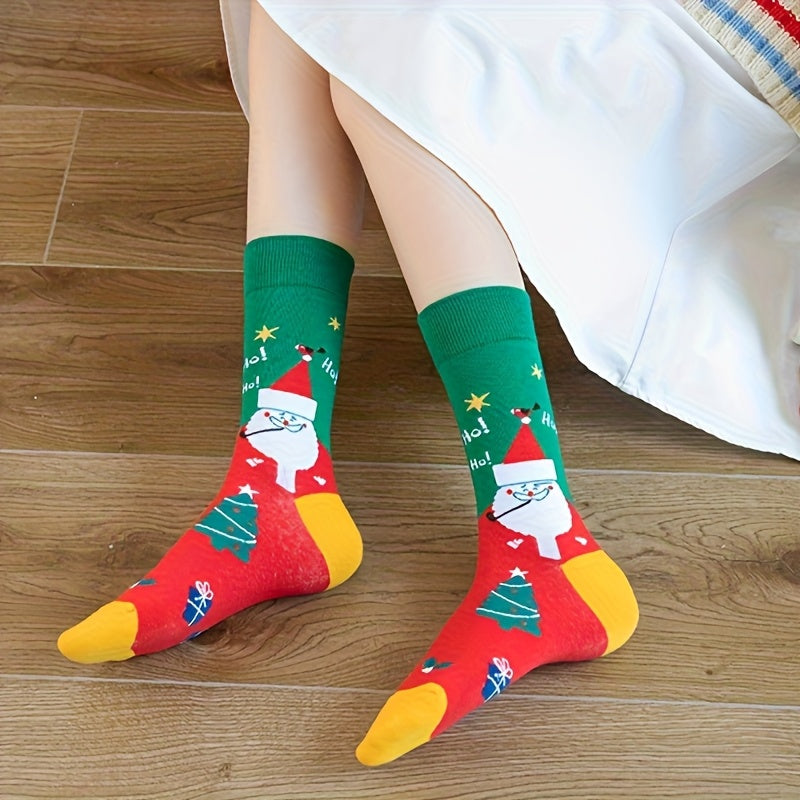 Christmas Socks 30 Pairs Bulk Set – Funny Novelty Holiday Socks with Reindeer Snowflakes Santa Claus Christmas Tree Gingerbread Patterns, Warm Unisex Gift for Men & Women