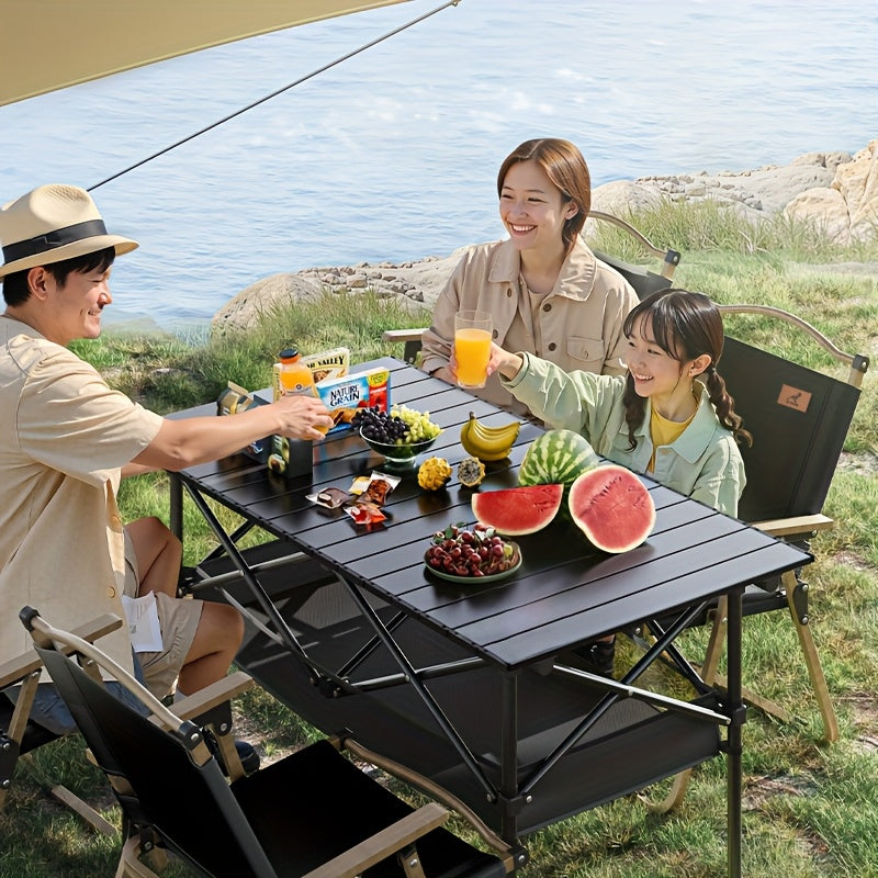 Portable Camping Picnic Table with Carry Bag – Foldable Roll-Up Outdoor Table for Beach, Backyard, Barbecue, Patio & Picnic