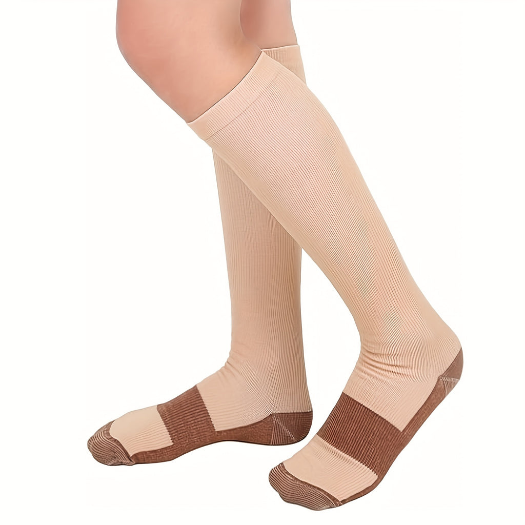 Copper Compression Socks 10 Pairs for Women Men Knee High Circulation Support Socks for Running Cycling Climbing Athletic Daily Wear Sizes S M L XL XXL