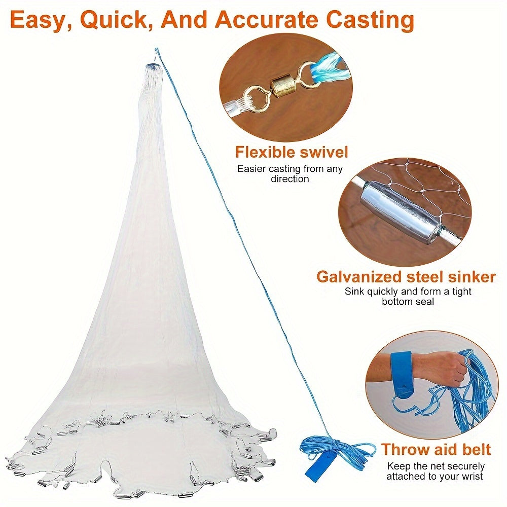 Handmade Fishing Net Set – Heavy-Duty Nylon Bait Cage for Catching Saltwater & Freshwater Fish, Shrimp & Crabs, Sturdy & Durable, Great Fishing Gift