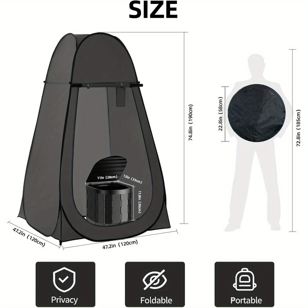 Portable Camping Toilet with Privacy Tent Pop Up Potty Shelter 12 Toilet Bags for Adults Outdoor Camping Travel Changing Shower
