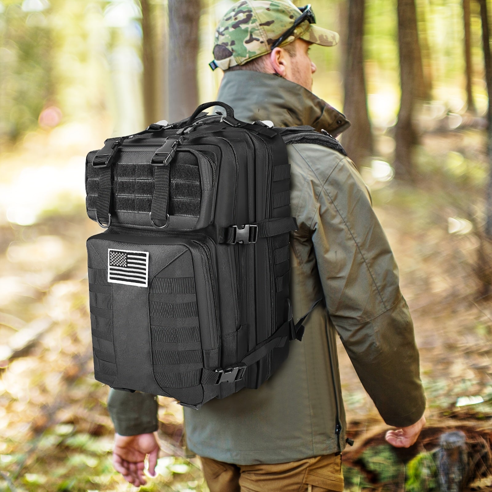 Tactical Backpack 50L (13.21 Gal) – High Capacity Unisex Military Bag for Camping, Hiking, Hunting, Fishing & Travel, Multiple Color Options with Optional Storage Bag