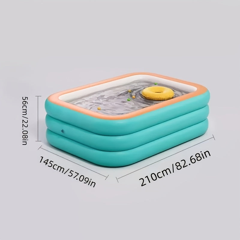 Large Inflatable Family Pool for Adults – 3 & 4 Layer Durable Quick Setup Outdoor Swimming Pool Seats 4-9 People for Summer Parties Backyard Fun 82-120 Inch
