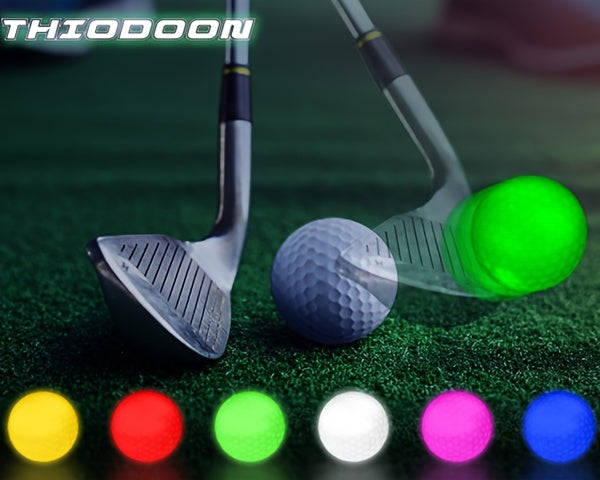 Glow in the Dark LED Golf Balls 6-Pack Night Golf - Light Up Impact-Activated Golf Balls 8-Min Glow 40hr Battery 6 Colors for Night Practice, Backyard Games, Nighttime Golf & Unique Golf Gifts
