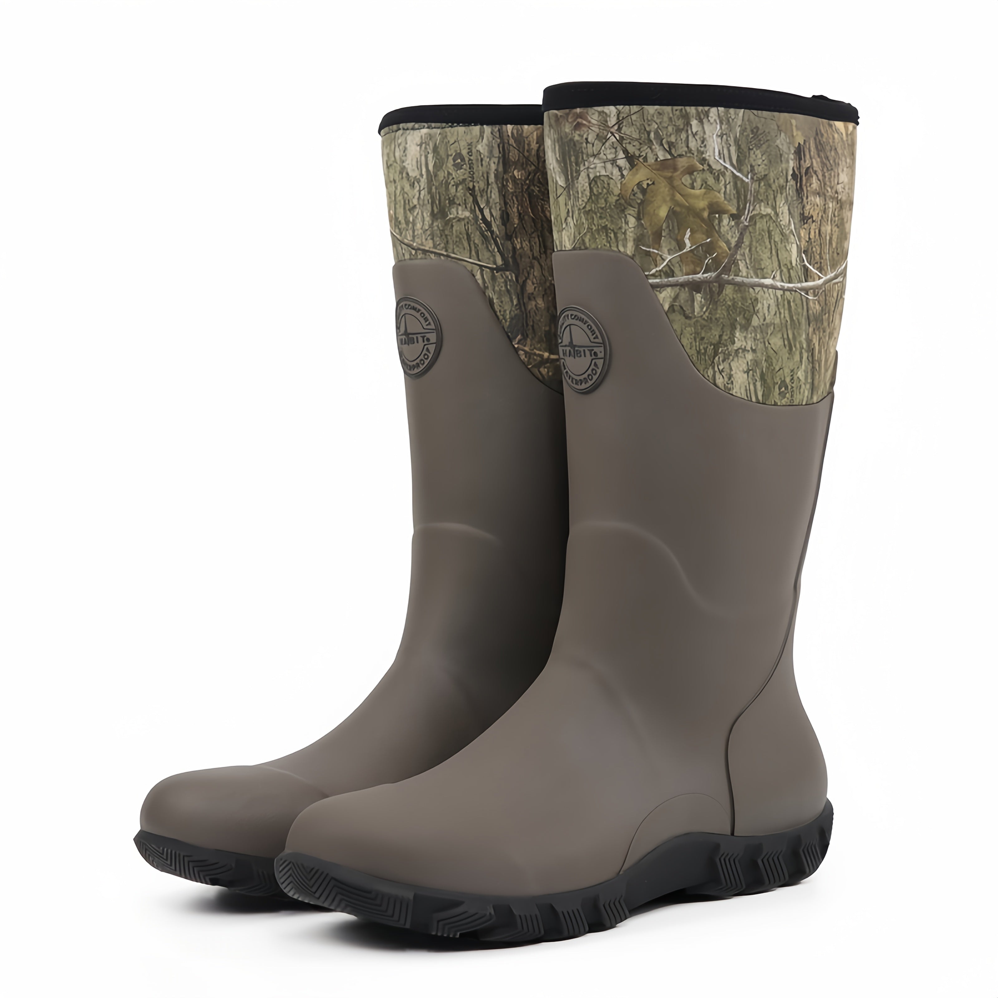 Men's 6mm Neoprene Insulated Hunting Boots – Waterproof Camouflage Rubber Boots with Non-Slip Sole, Slip-On Outdoor Boots for Duck Hunting Fishing Hiking Farming, Sizes US 8-14