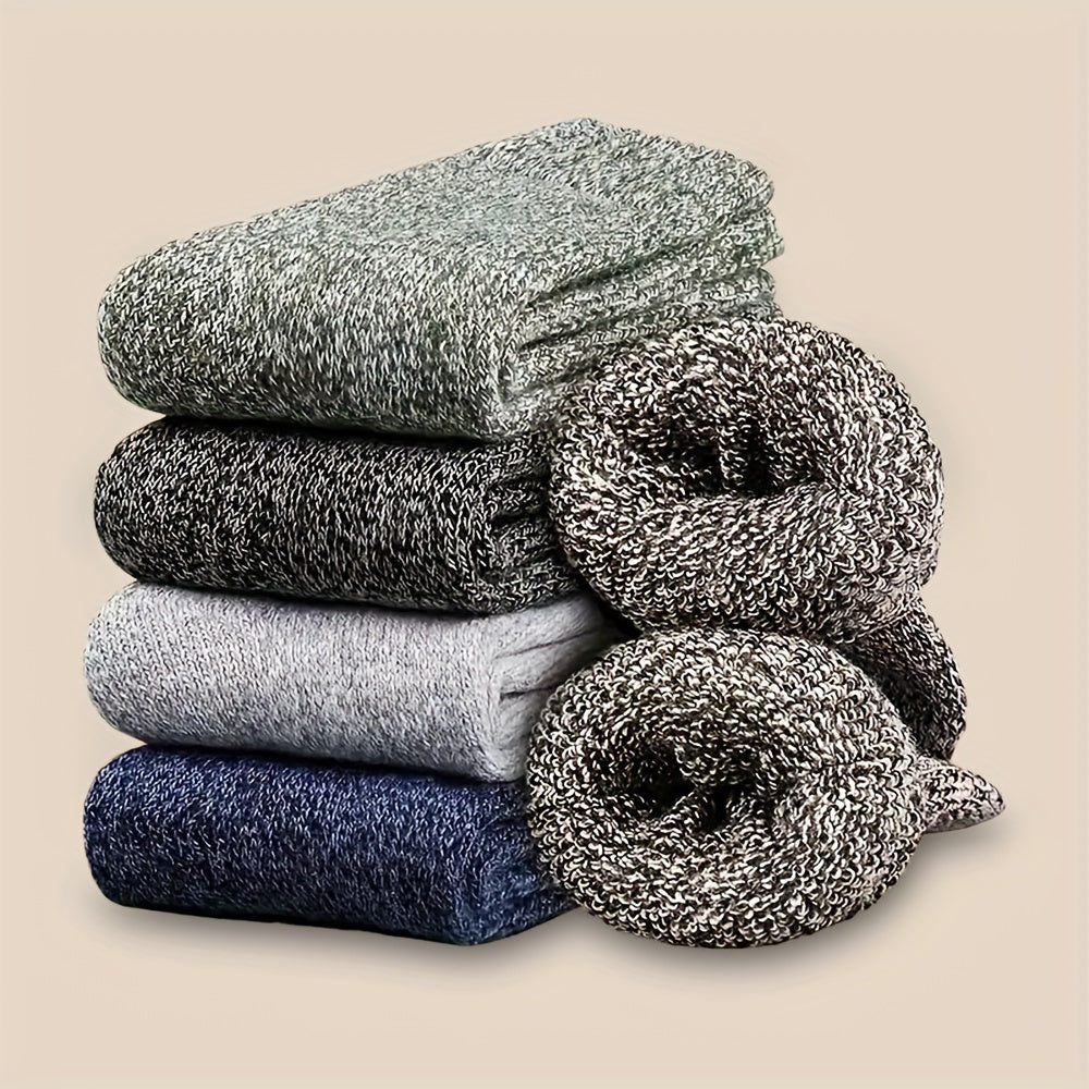 9-Pack Winter Thick Warm Socks – Super Soft Knit Thermal Crew Socks for Men & Women, Retro Solid Color Cozy Cold Weather Socks, Machine Washable (One Size)