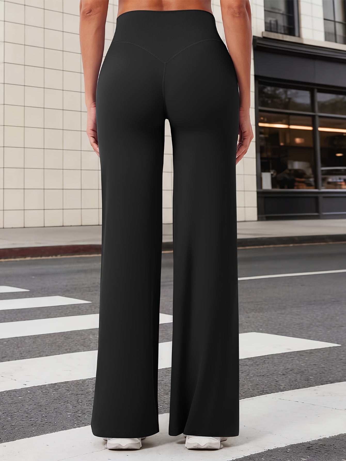 Women's Loose Straight Leg Yoga Pants – Breathable Soft Fabric Relaxed Fit Casual Lounge Trousers for Yoga, Workout, Home & Everyday Wear | S-XL | Chestnut, Cyan, Grey, Black