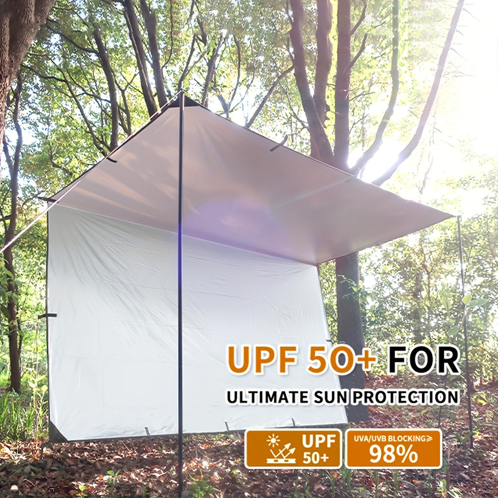 Camping Sunshade Tarp 6-Person Multi-Function Sun Shelter with 19 Hanging Points – Lightweight Canopy for Hiking Mountaineering Travel Parties & All-Season Tent Shade