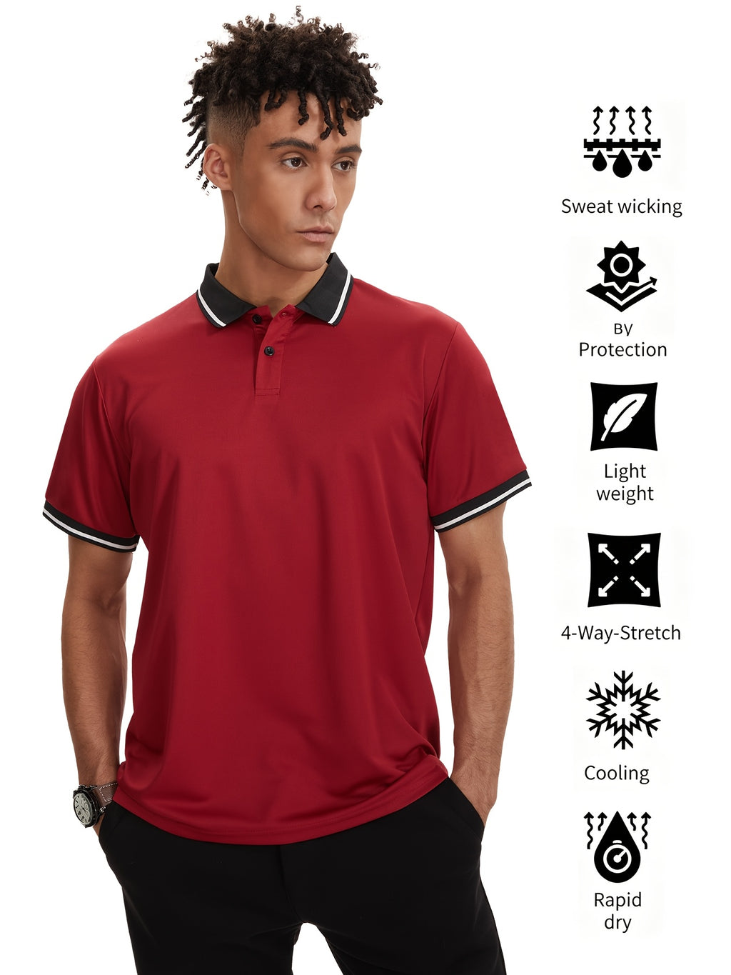 Men's Polo Shirts 6 Pack Short Sleeve Sports Golf Casual Summer Outdoor Tee Mixed Colors S-XXL