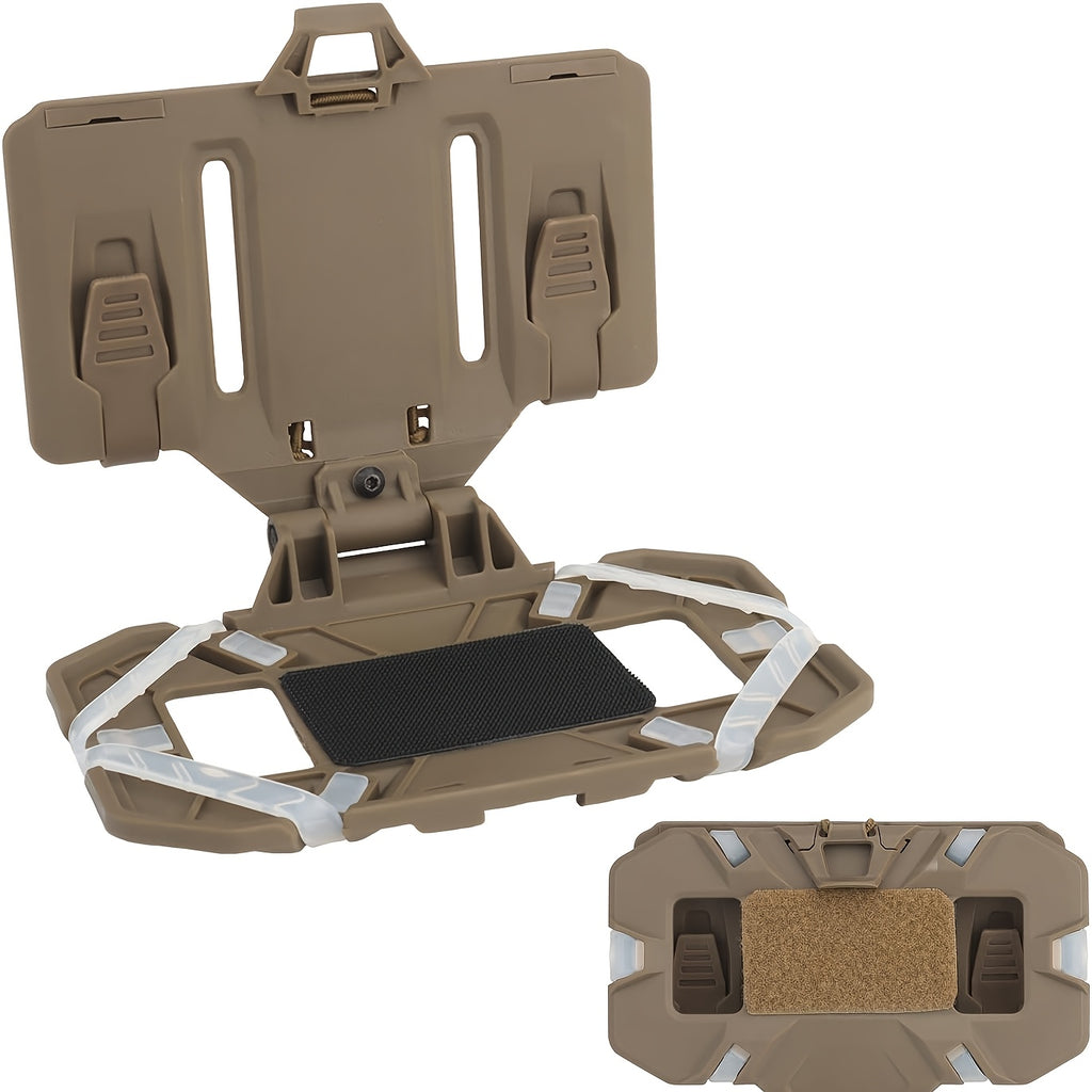 Tactical MOLLE Phone Holder Foldable Navigation Mount for Vest Chest Rig Backpack – Fits 4.7-6.7 Inch Smartphones GPS Nylon TPE Silicone Anti-Slip Quick Attach 30 Second Install for Hiking Hunting Airsoft Milsim Black Dark Green Tan