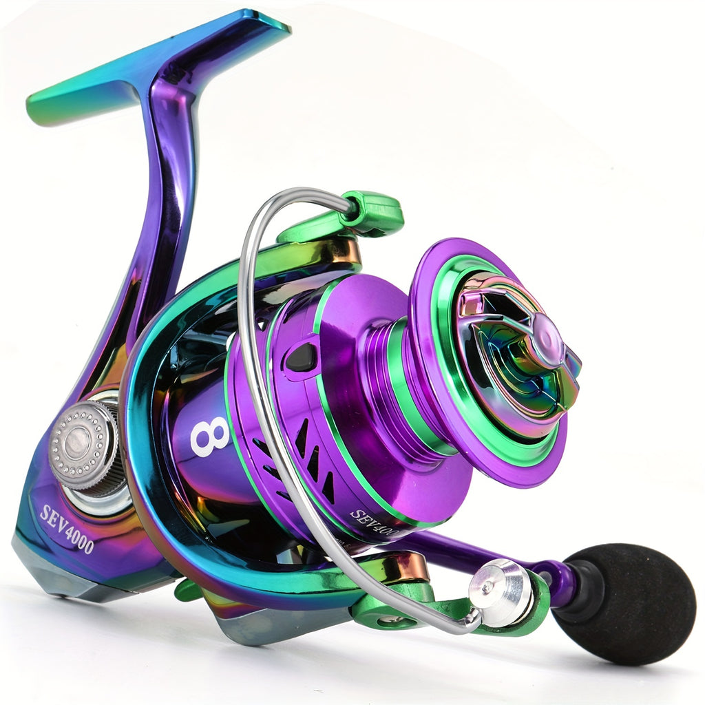 Stainless Steel Spinning Fishing Reel 5.0:1 4.7:1 Gear Ratio Screw-In Handle Lightweight Smooth for Freshwater Saltwater Sizes 1000 2000 3000 4000 5000