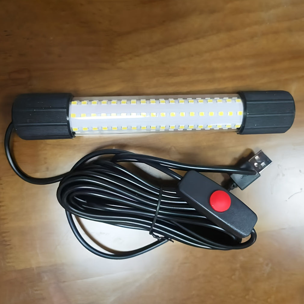Night Fishing Light 126 LED Underwater Fish Attracting Light USB Powered 5 Meter Cord Green White Light for Night Fishing Boat Dock Ice Fishing Fish Finder